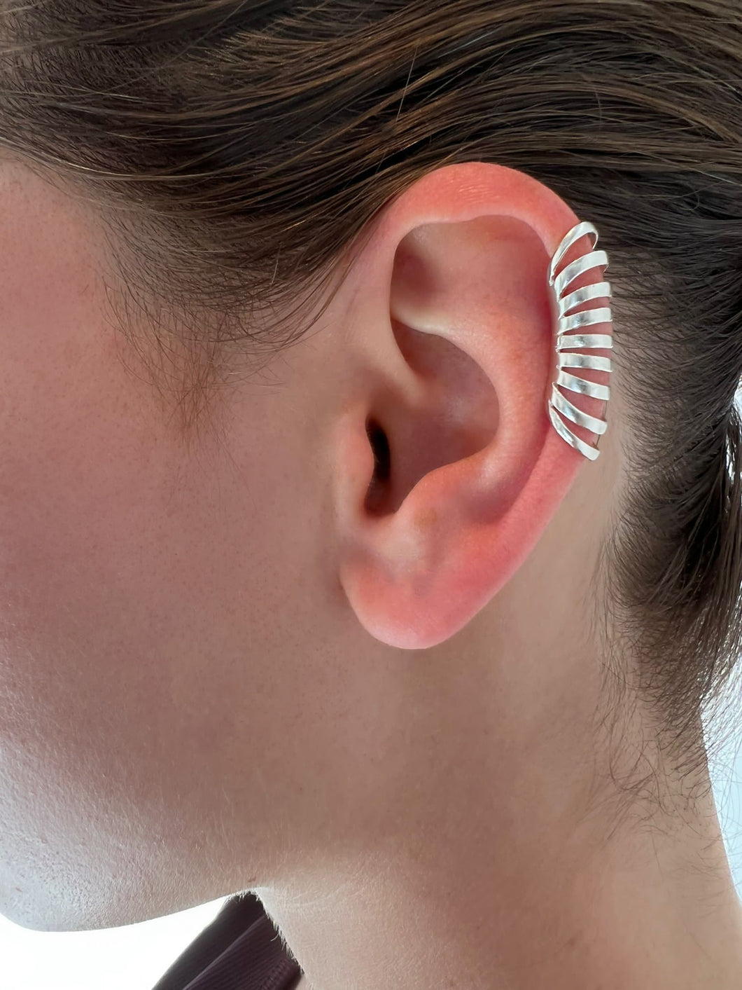 Reja - Silver Ear Cuff, Silver Helix Earring