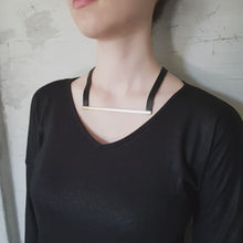 Load and play video in Gallery viewer, Raya Necklace - Minimalist Strip Short Leather Necklace
