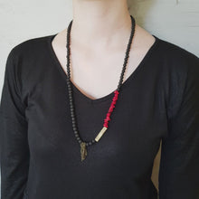 Load and play video in Gallery viewer, Granada Necklace - Red Coral Necklace and Lava Beads
