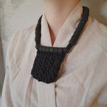 Load and play video in Gallery viewer, Bold Necklace - Textile necklace with big chunky lava stones

