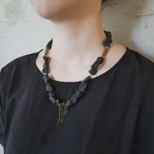 Load and play video in Gallery viewer, Kadi Onyx Necklace - Onyx Necklace with Chains

