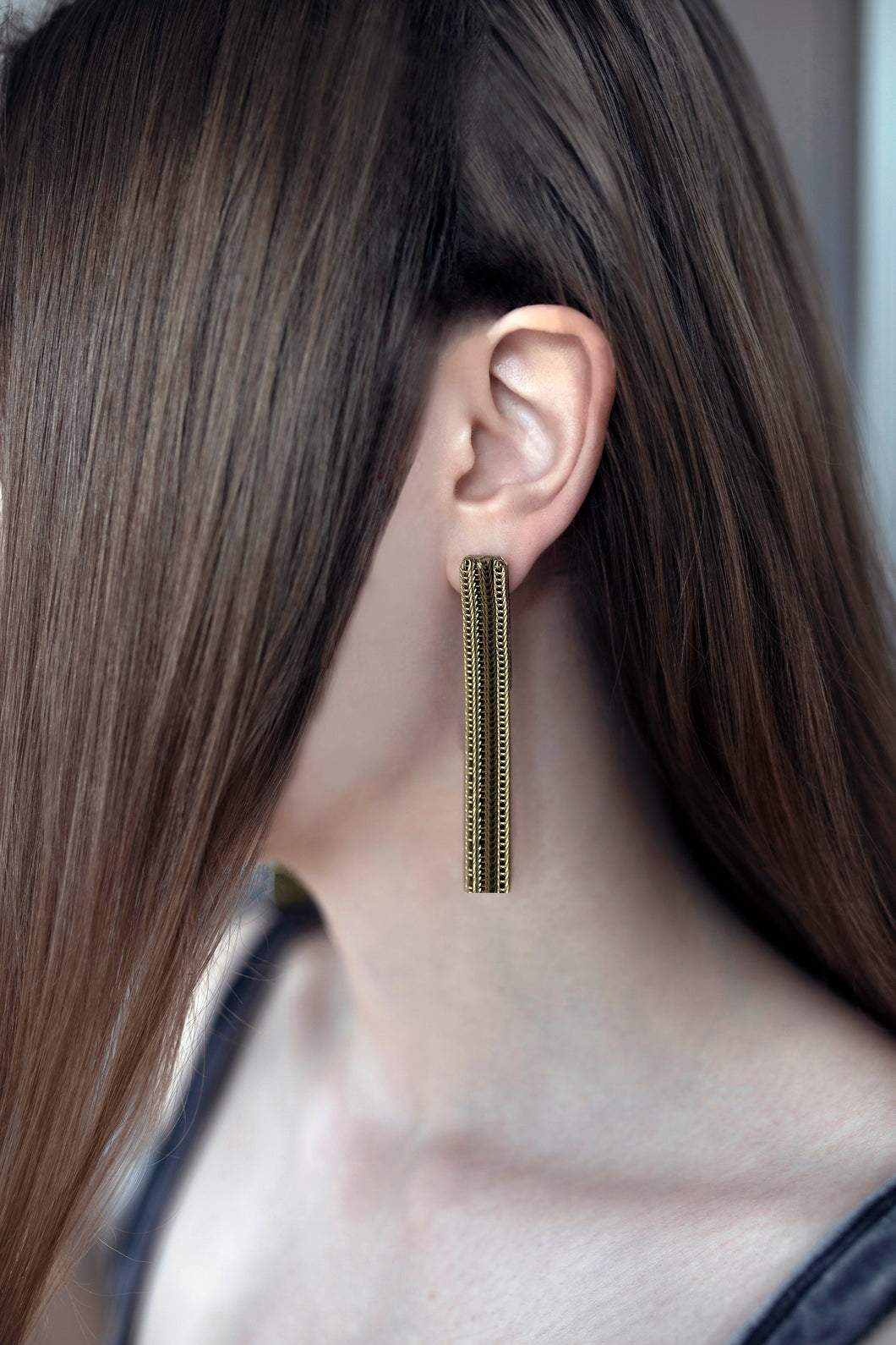 Cata Earrings - Bronze Chain Earrings