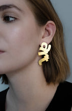 Load image into Gallery viewer, Art Earrings - Gold Big Earrings
