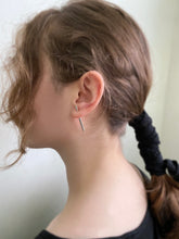 Load image into Gallery viewer, Palo Earring - Black Silver Stick Earring, Fake ear tunnels plug
