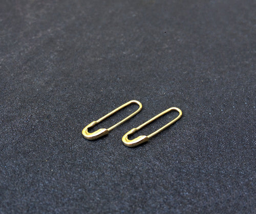 Safety Pin Earrings - Gold Safety Pin Earrings - MERCe