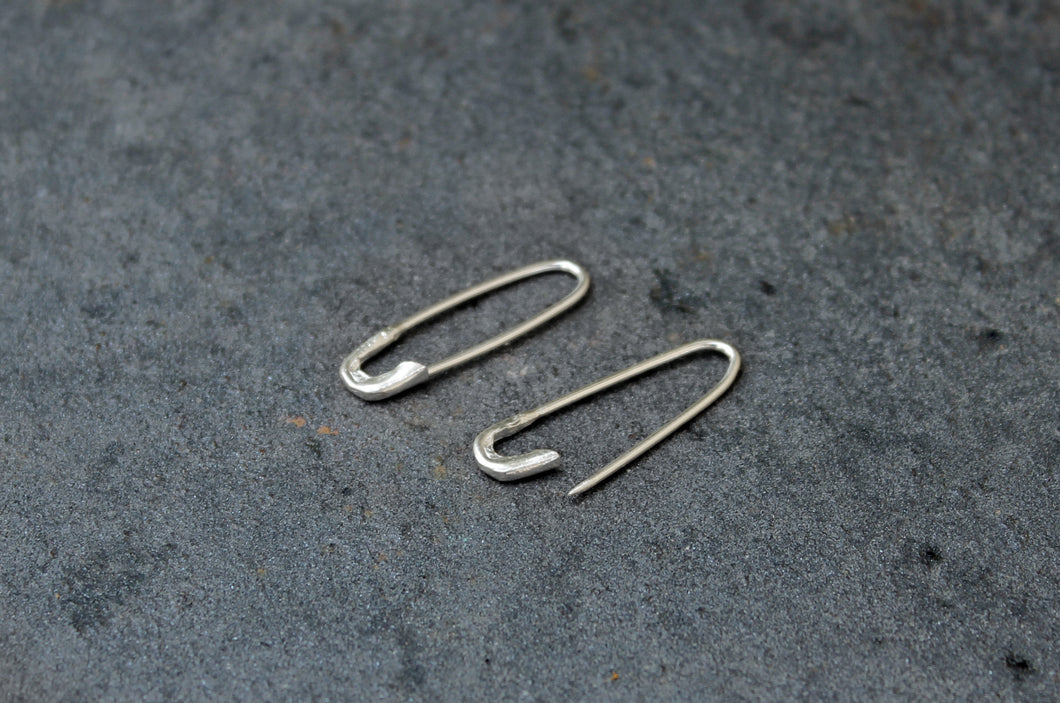 Sterling Silver Safety Pin Earrings - MERCe