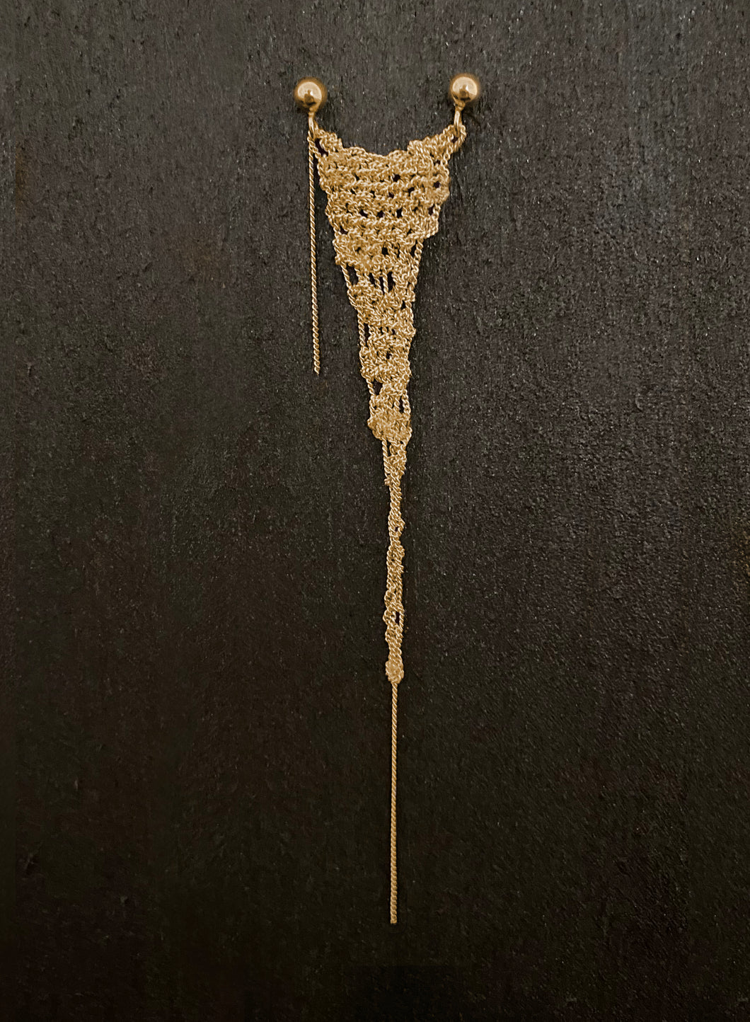 Tango Gold Earring - 24k Gold Chain Crochet Earring