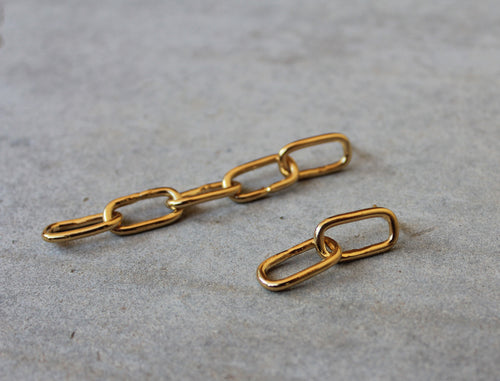 Cadena Earrings - Big Chain Asymmetrical Earrings - MERCe