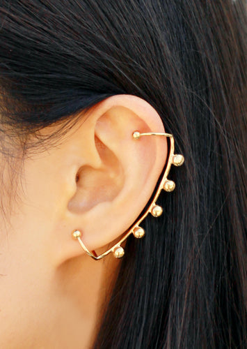 Arco Earring - Gold Ear Climber, Big Ear Crawler - MERCe