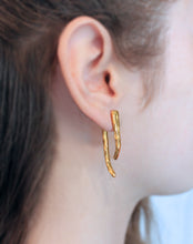 Load image into Gallery viewer, Monaco Gold Earrings - Double Sided Faceted Earrings - MERCe
