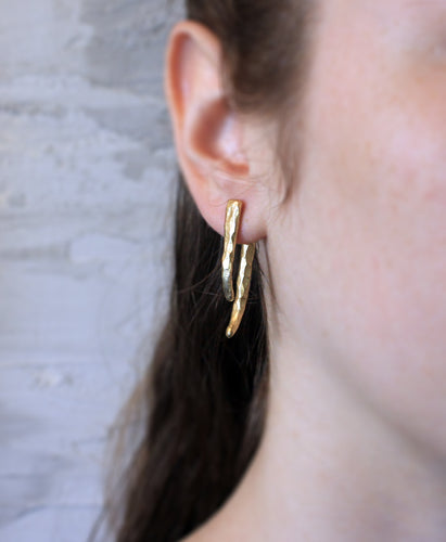 Monaco Gold Earrings - Double Sided Faceted Earrings - MERCe