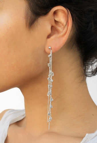 Punt Earrings - Long Silver Earrings - MERCe
