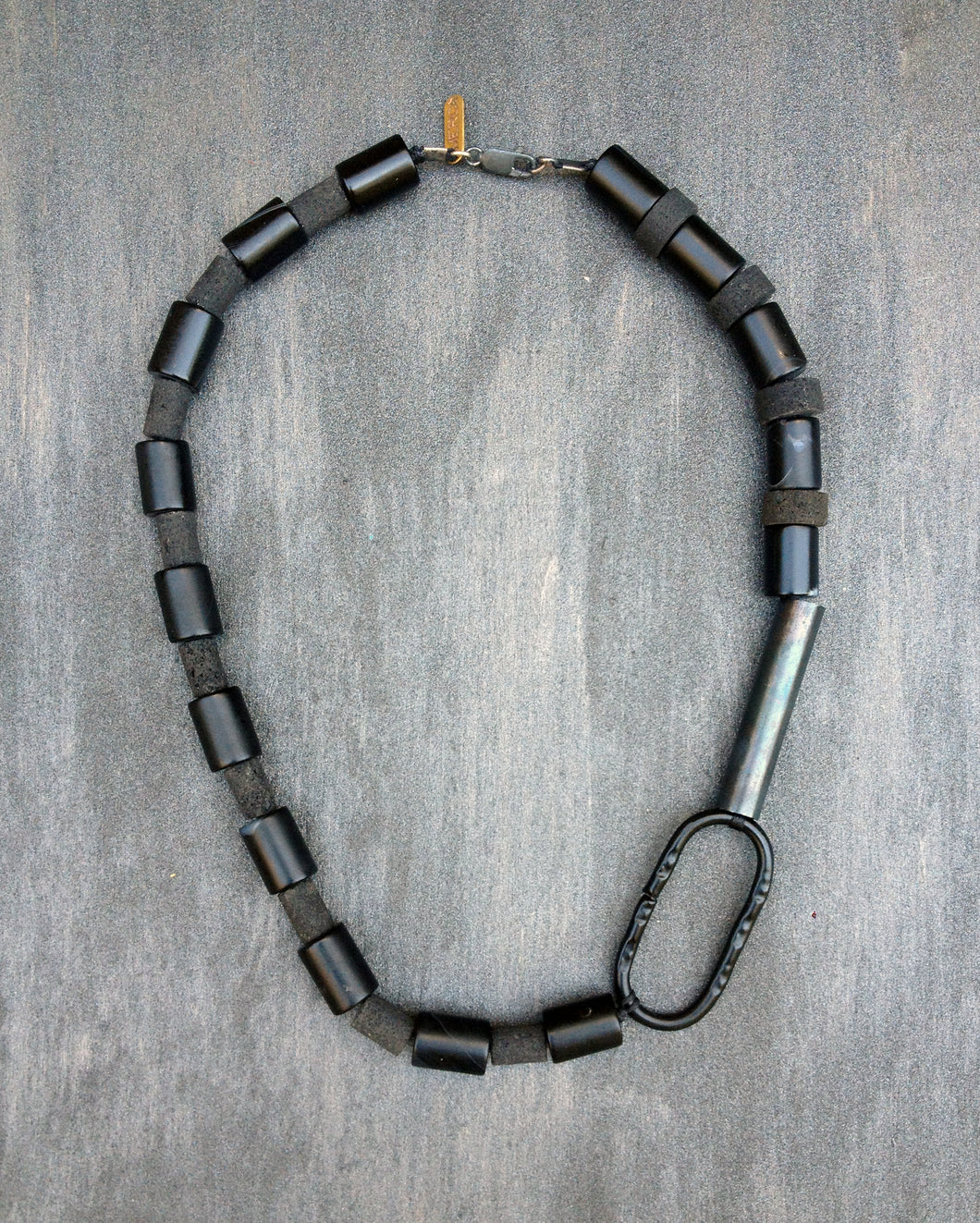 Cero Necklace - Black Onyx and Lava Necklace - MERCe
