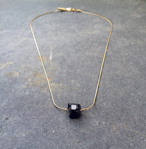 Solo Necklace - Black Tourmaline Necklace - MERCe