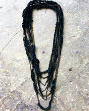 Load image into Gallery viewer, Trazo - Long Crocheted Leather Necklace - MERCe
