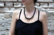 Load image into Gallery viewer, Vido Necklace - Short Boho Necklace with Lava and Glass - MERCe
