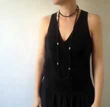 Load image into Gallery viewer, Vuelta Necklace - 4 Strand Black Onyx Long Necklace - MERCe
