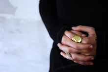 Load image into Gallery viewer, Chata Gold Ring - Big Stone Gold Coated Ring - MERCe
