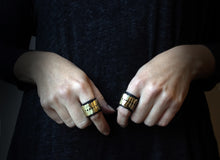 Load image into Gallery viewer, Handmade Leather and Bronze Ring - MERCe
