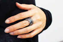 Load image into Gallery viewer, Rotura Ring - Oxidized Sterling Silver Ring - MERCe
