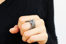Load image into Gallery viewer, Rotura Ring - Oxidized Sterling Silver Ring - MERCe
