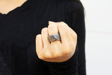 Load image into Gallery viewer, Rotura Ring - Oxidized Sterling Silver Ring - MERCe
