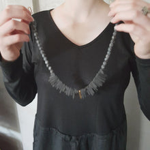 Load and play video in Gallery viewer, Unno Black Necklace - Black Lava Necklace
