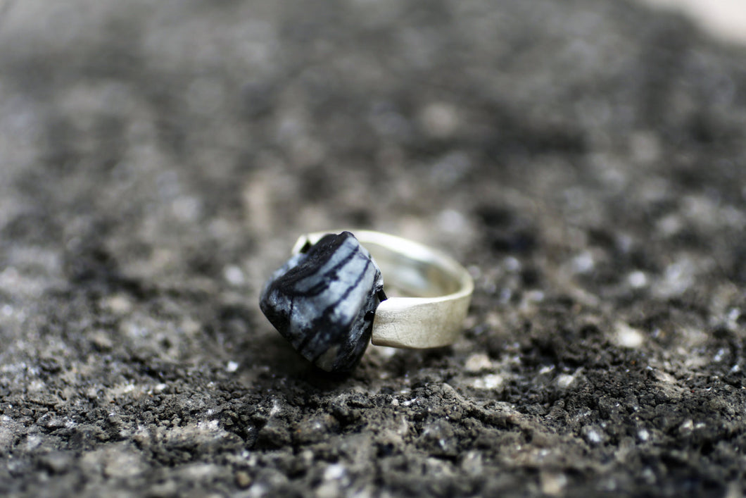 Karat Jasper Ring - Statement Stone and Silver Ring - MERCe