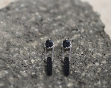Load image into Gallery viewer, Cosmo Earrings - Sterling Silver Earrings with Raw Tourmaline and Lava - MERCe
