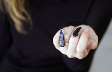 Load image into Gallery viewer, Punta Ring - Sterling Silver Ring and Black Tourmaline - MERCe

