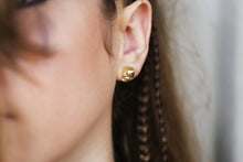 Load image into Gallery viewer, Quartz Gold Earrings - Big Gold Nugget Stud Earrings - MERCe
