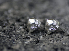 Load image into Gallery viewer, Quartz Silver Earrings - Sterling Silver Nugget Stud Earrings - MERCe
