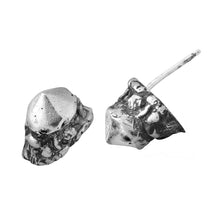 Load image into Gallery viewer, Quartz Silver Earrings - Sterling Silver Nugget Stud Earrings - MERCe
