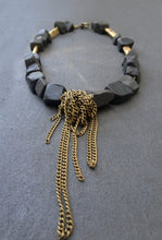 Load image into Gallery viewer, Kadi Onyx Necklace - Onyx Necklace with Chains - MERCe
