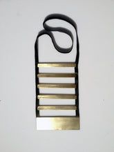 Load image into Gallery viewer, Escala Necklace - Big Stripped Brass Leather Necklace - MERCe
