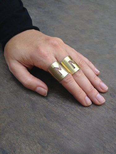 Personalized Big M Letter Ring - MERCe