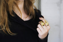 Load image into Gallery viewer, Roka Gold Ring - Big Gold Filled Nugget Ring - MERCe
