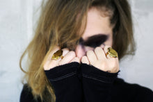 Load image into Gallery viewer, Chata Gold Ring - Big Stone Gold Coated Ring - MERCe
