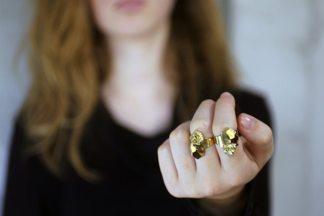 Rokita Gold Earring - Gold Filled Nugget Ring - MERCe